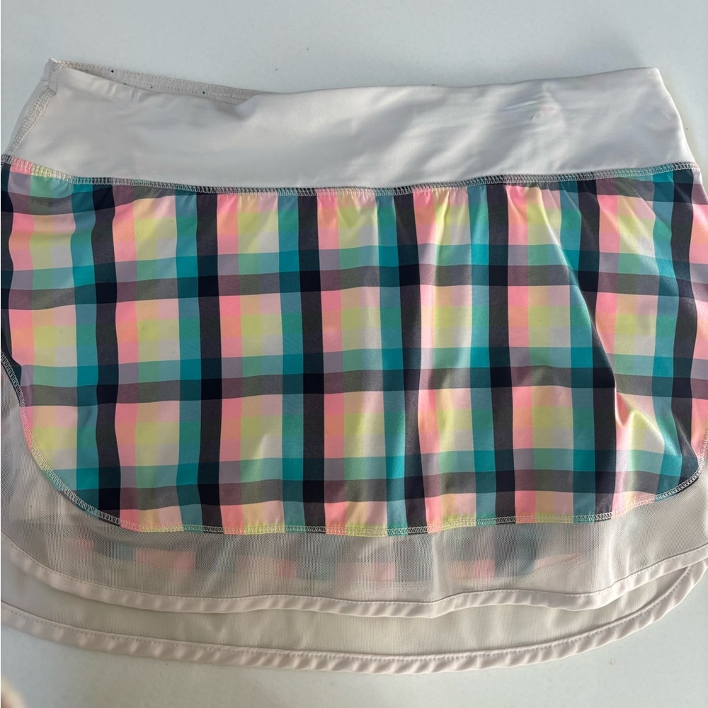 Lululemon Athletica Pastel Plaid Mini Skirt